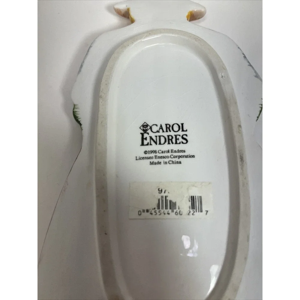 Enesco 90s Carol Endres Spoon Rest Storage Scouring Pad Holder Lady Basket
